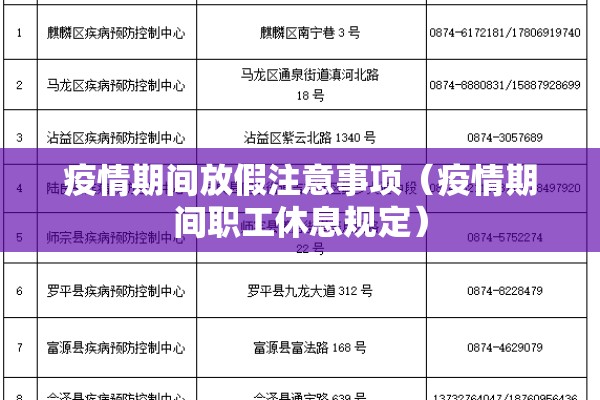 疫情期间放假注意事项（疫情期间职工休息规定）