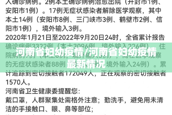 河南省妇幼疫情/河南省妇幼疫情最新情况