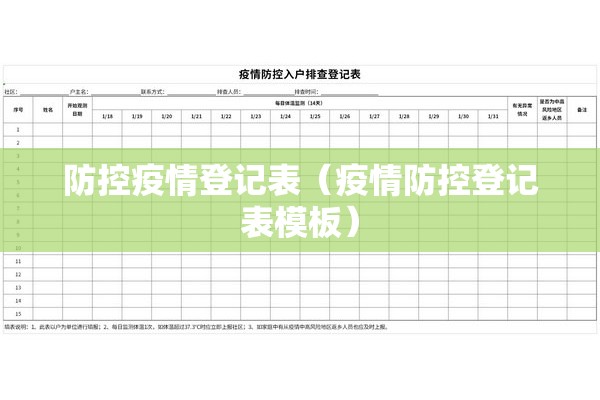 防控疫情登记表(疫情防控登记表模板) 防控疫情登记表(疫情防控登记表模板)