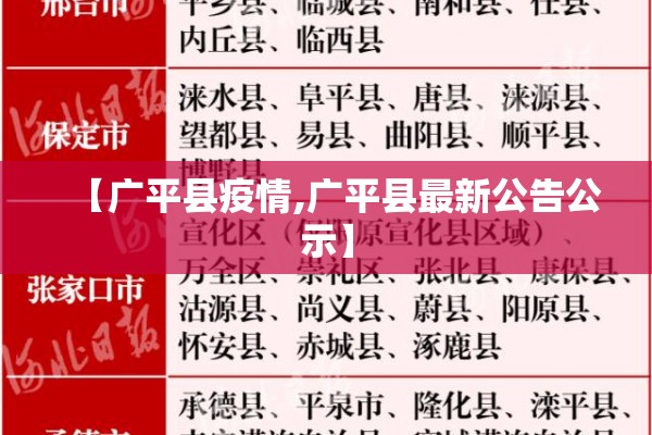 【广平县疫情,广平县最新公告公示】