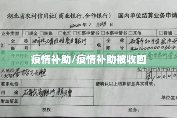 疫情补助/疫情补助被收回 疫情补助/疫情补助被收回
