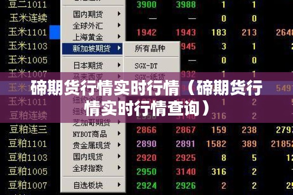 碲期货行情实时行情(碲期货行情实时行情查询) 碲期货行情实时行情(碲期货行情实时行情查询)