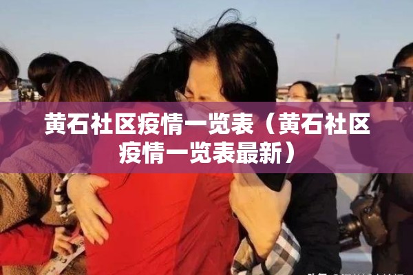 黄石社区疫情一览表(黄石社区疫情一览表最新) 黄石社区疫情一览表(黄石社区疫情一览表最新)
