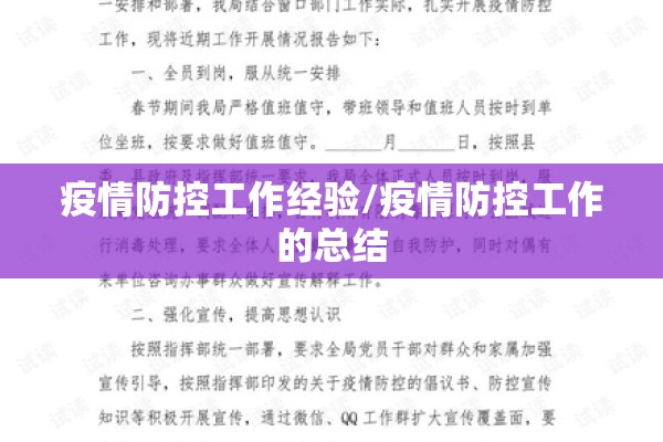 疫情防控工作经验/疫情防控工作的总结