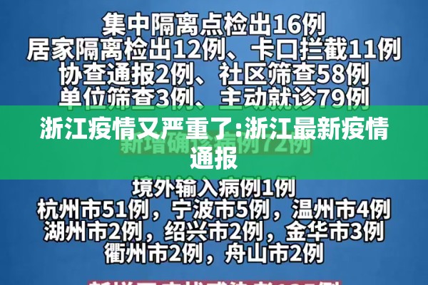 浙江疫情又严重了:浙江最新疫情通报 浙江疫情又严重了:浙江最新疫情通报