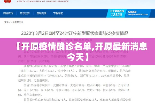 【开原疫情确诊名单,开原最新消息今天】