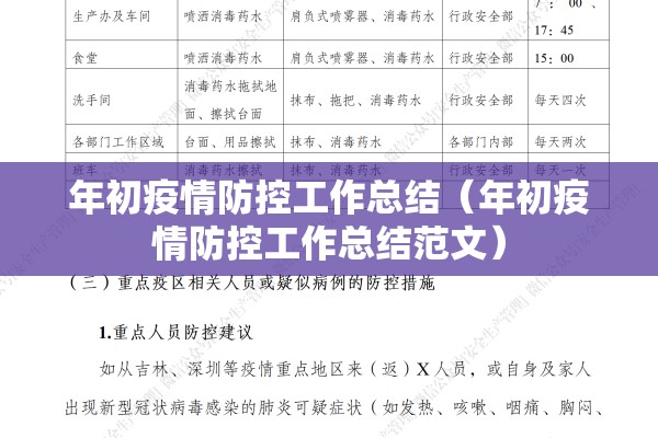 年初疫情防控工作总结（年初疫情防控工作总结范文）