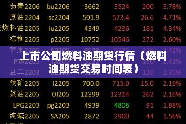 上市公司燃料油期货行情（燃料油期货交易时间表）
